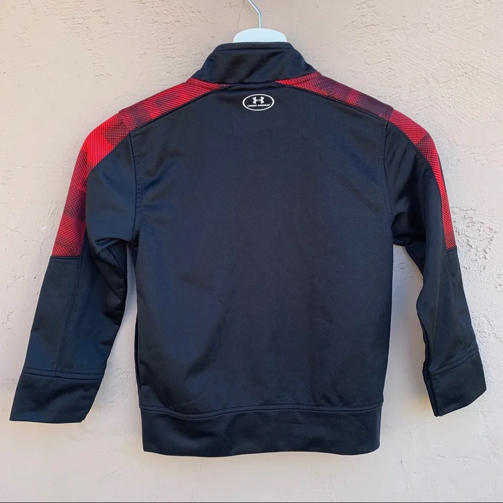 Under Armour youth 5 full zip track jacket color block spell out gym sports